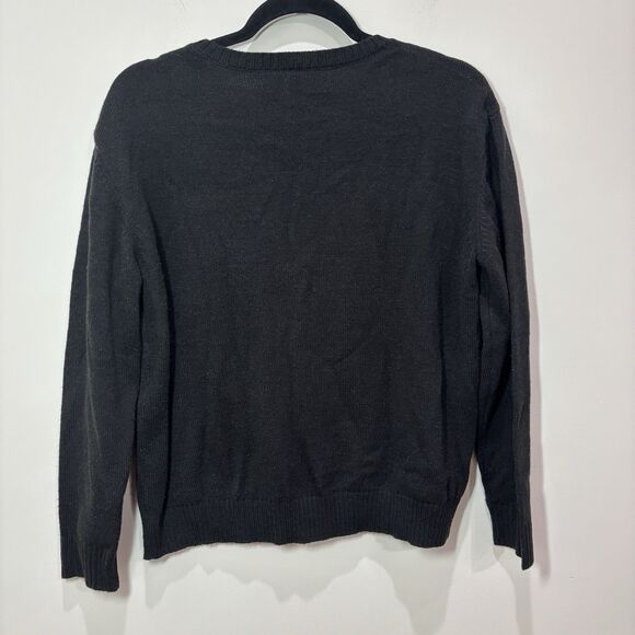 Cats Ugly Christmas Sweater Meowy Xmas Women M Black Kitty Grumpy Cat Lady Tacky - Picture 7 of 8